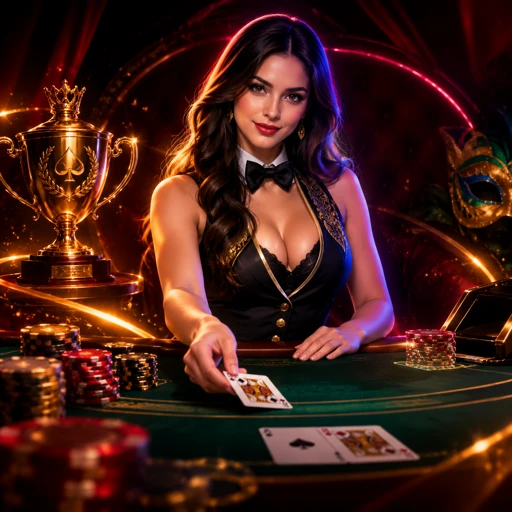 Mesa de blackjack ao vivo com crupiê profissional